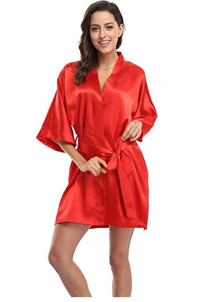 Satin Night Robe Lace Bathrobe Perfect Wedding Bride Bridesmaid Robes Dressing Gown