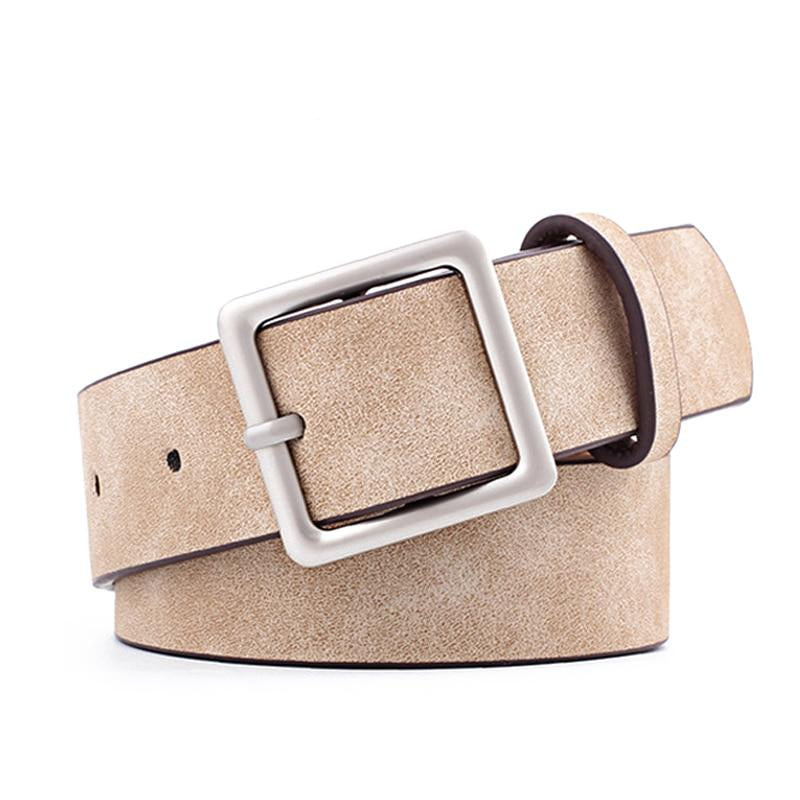 Luxury brand Designer Belts Female Square Metal Pin Buckle Belt