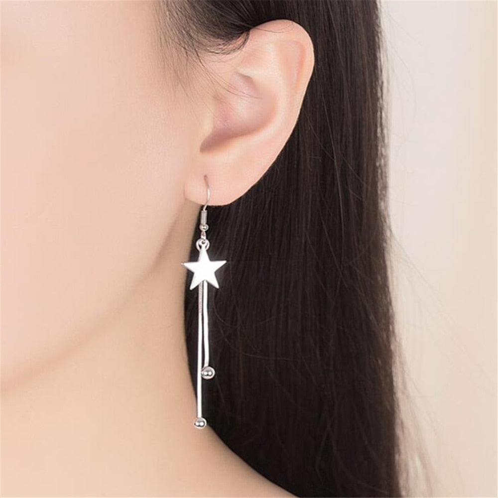 Long fringe Drop Earrings