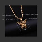 Butterfly Statement Necklaces Pendants Woman Chokers Collar Water Wave Chain