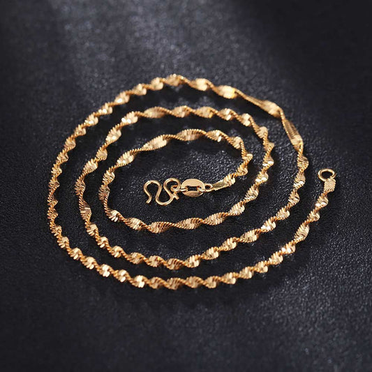 DIY Rope Gold Color Chains Necklace For Pendant Women