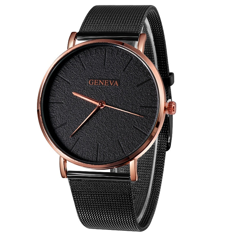 Luxury Rose Gold Mesh Stainless Steel Women's Watches