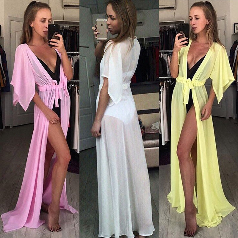 Chiffon Long Dress Bikini Cover Up