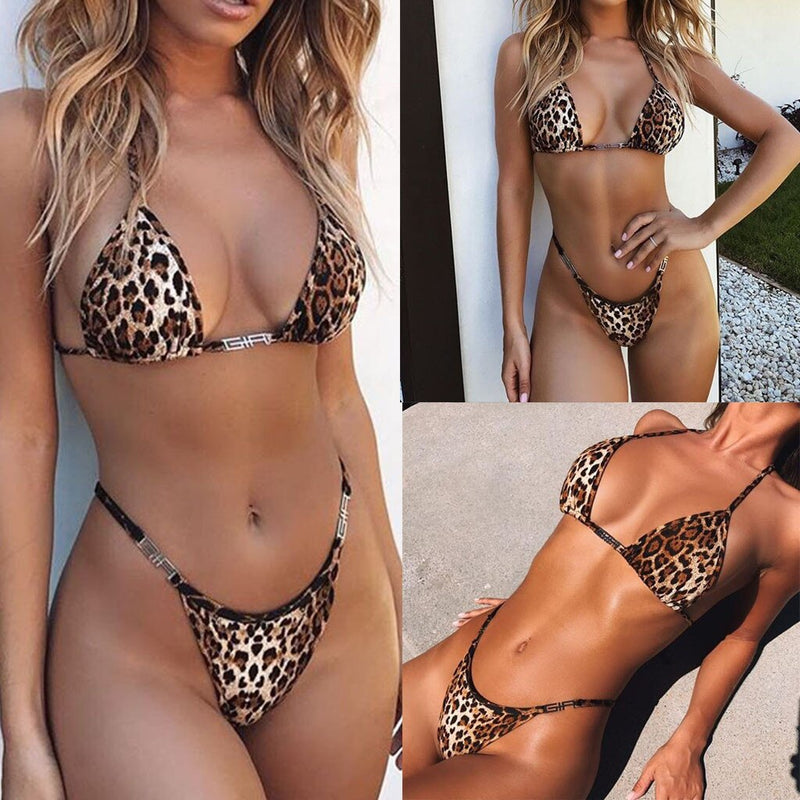 Sexy Leopard Bikinis Micro Bikini Set Push Up Thong High Cut Swimwear Mini Swimsuit Female Bathing Suit