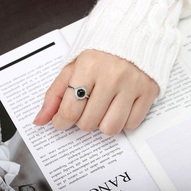 925 Sterling Silver Green Stone Rings For Women
