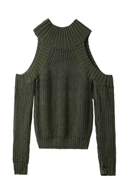 Off Shoulder Knitted Slim Sweater