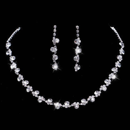 TREAZY Fashion Bridesmaid Bridal Jewelry Sets for Women Rhinestone Crystal Necklace Earrings Sets Statement Wedding Jewelry Sets