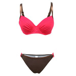 Solid Push Up Swimwear Women Brazilian Bikini Set Beach Bathing Suit XXL