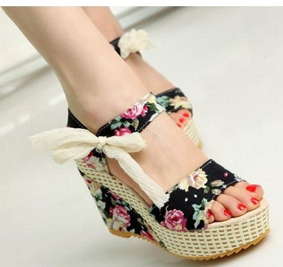 Open Toe Fish Head Fashion platform High Heels Wedge Sandals