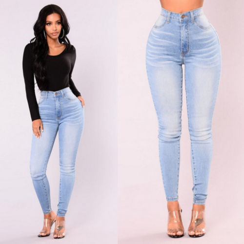 High Waist Stretch Jeans Slim Pencil Jeans Women Casual Jeans