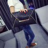 Women Fashion Sequins Envelope Bag Personality Clutch Purse Leather