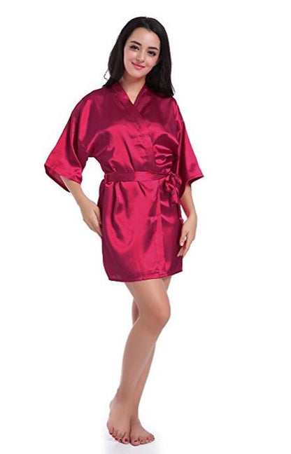 Satin Night Robe Lace Bathrobe Perfect Wedding Bride Bridesmaid Robes Dressing Gown