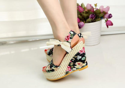 Open Toe Fish Head Fashion platform High Heels Wedge Sandals