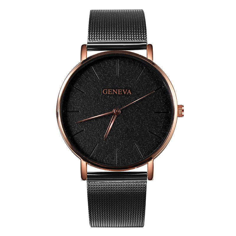 Luxury Rose Gold Mesh Stainless Steel Women's Watches