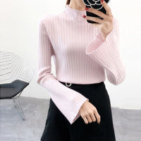 Flare Sleeve Sweaters And Pullovers Side Split Jumper