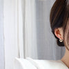 14k Real Gold Luxury Tiny CZ Earring Exquisite Round Zircon Anti-allergy