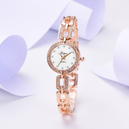 Simple Casual Small Dail Alloy Strap Ladies Bracelet Watches