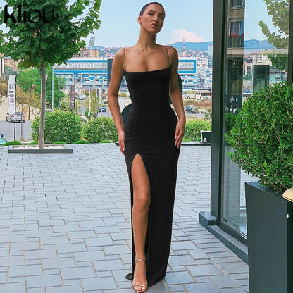 Sleeveless slit sexy maxi long dress