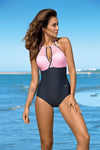 Bodycon Gradient Color Beach V-neck One Piece Set Bikini Slim Fit Beach Swimsuit