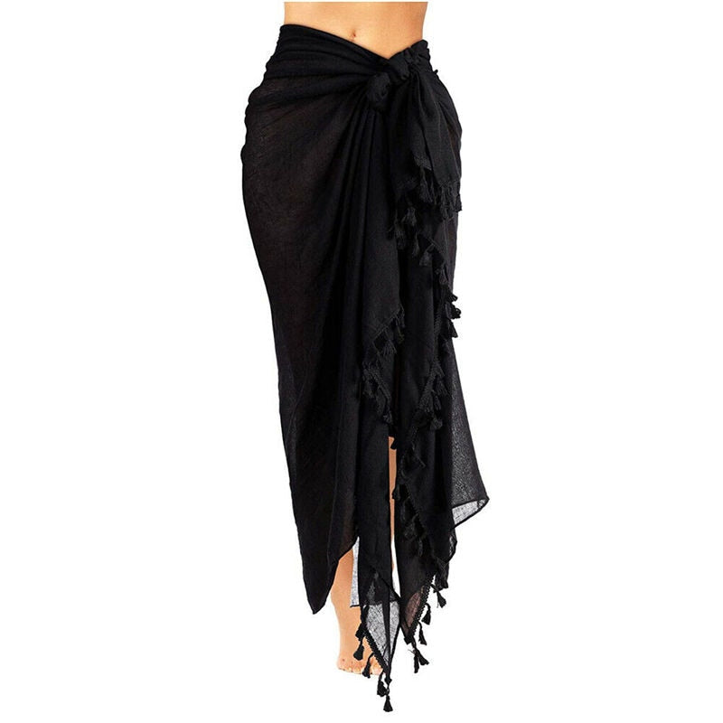 Sarong Pareo Wrap Tassel Skirt Maxi Dress Swimsuit Cover Up