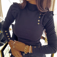 Solid Color Long Sleeve knitted Base Sweater