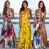 Boho Floral Slit Holiday Long Maxi Evening Party Beach Dress Summer Long Maxi Wrap Sundress