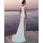 Lace Formal Sleeveless Long Evening Party Bodycon Prom Gown Elegant Formal Dress White