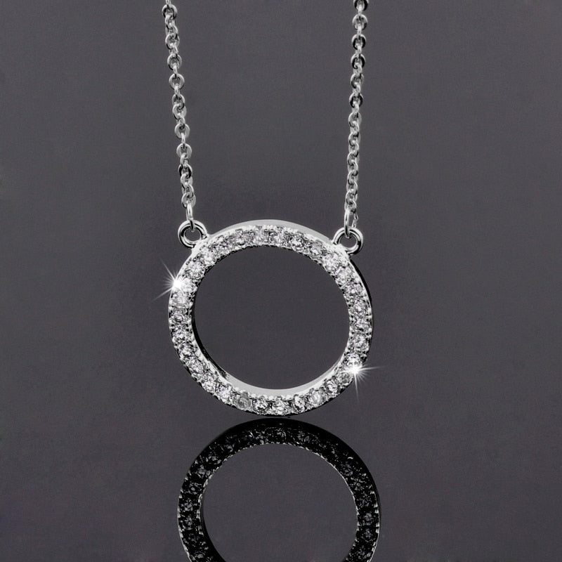 Shiny Paved Tiny Crysral Circle Round Choker Necklaces