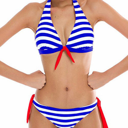 Halter Top Plaid Brazillian Bikini Set Bathing Suit Summer Beach Wear