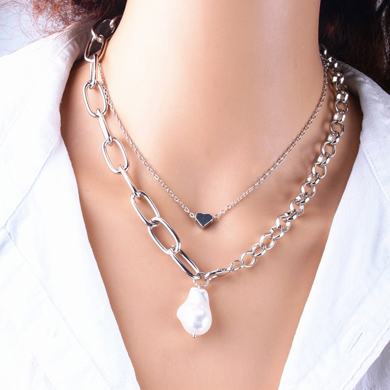 Fashion Chain Pearl Necklace For Women