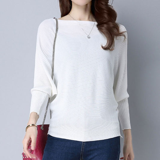 O-Neck Long Sleeve Ladies Knitted Pullover Jumper