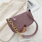 Leather Purple Shoulder Bags