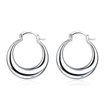 925 Silver Fashion Moon Hoop Earring For Women