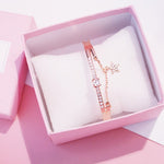 Square Diamond Women Watch Bracelet Gift Box Set