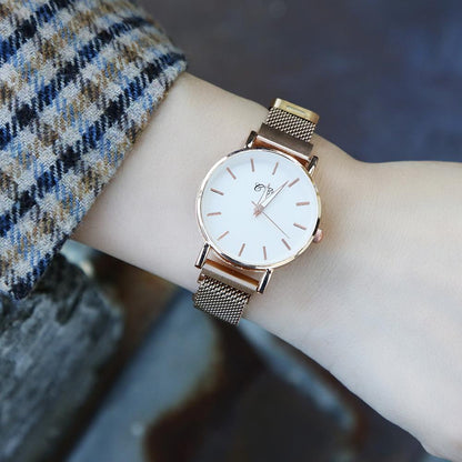 Casual Rose Gold Female Magnet Quartz Watches