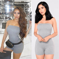 Solid Off Shoulder Bodycon Body Suit One Piece Overalls For Women