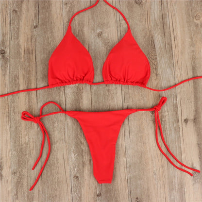 Solid Bikini Brazillian Swimsuit Women Bikini Set Sexy Off Shoulder Swimwear Female Swimming