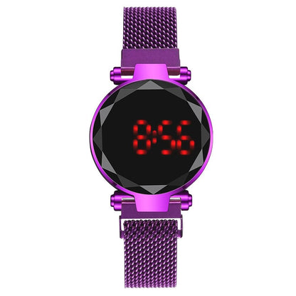 Women's Luxury Led Watch Women Magnet Starry Sky Digital Watches