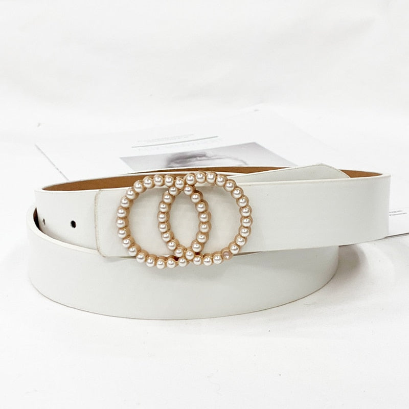 Double Inlaid Pearl Belts for Women