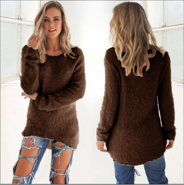 Super Soft And Comfortable Self-Cultivation Solid Color O Neck Pullover Women's Sweater