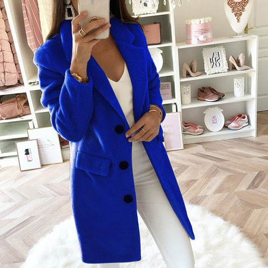 Casual Wool Blend Jackets Women Wool Jacket Female Plus Size Long Sleeve Winter Women Long Wool Coat Manteau Femme Hivers