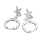 Star Earrings Top Quality Cz Crystal Gold Hoop Earrings For Women