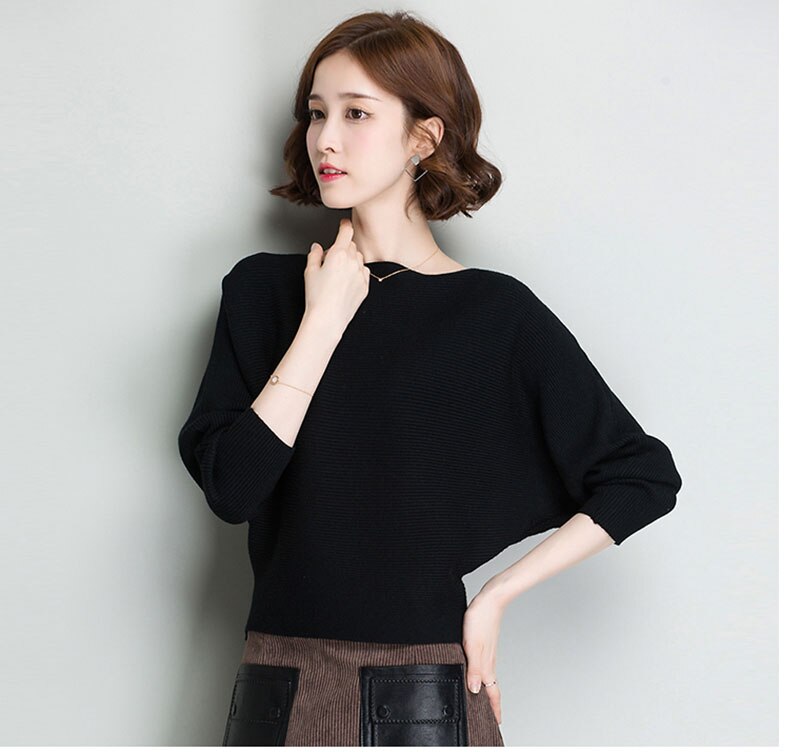 O-Neck Long Sleeve Ladies Knitted Pullover Jumper