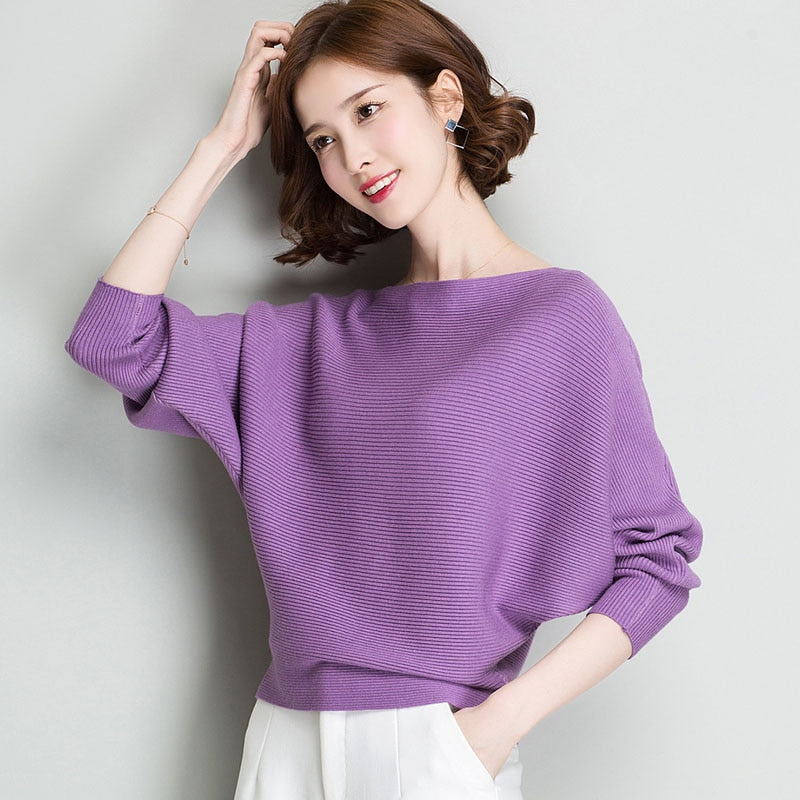 O-Neck Long Sleeve Ladies Knitted Pullover Jumper