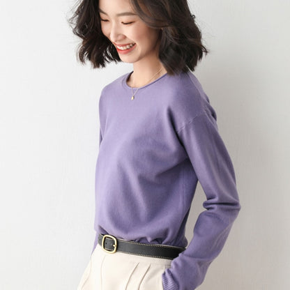 O-neck Stylish Knitted Long-Sleeves Sweater