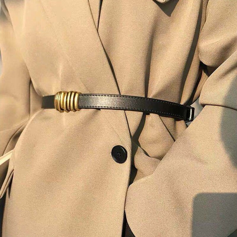 Genuine leather coat belt luxury brand adjustable