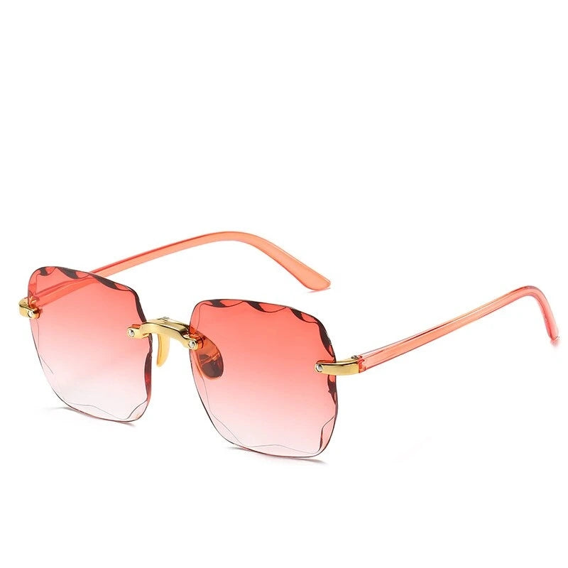 Square Rimless Sunglasses Women Luxury UV400 Shades Oculos