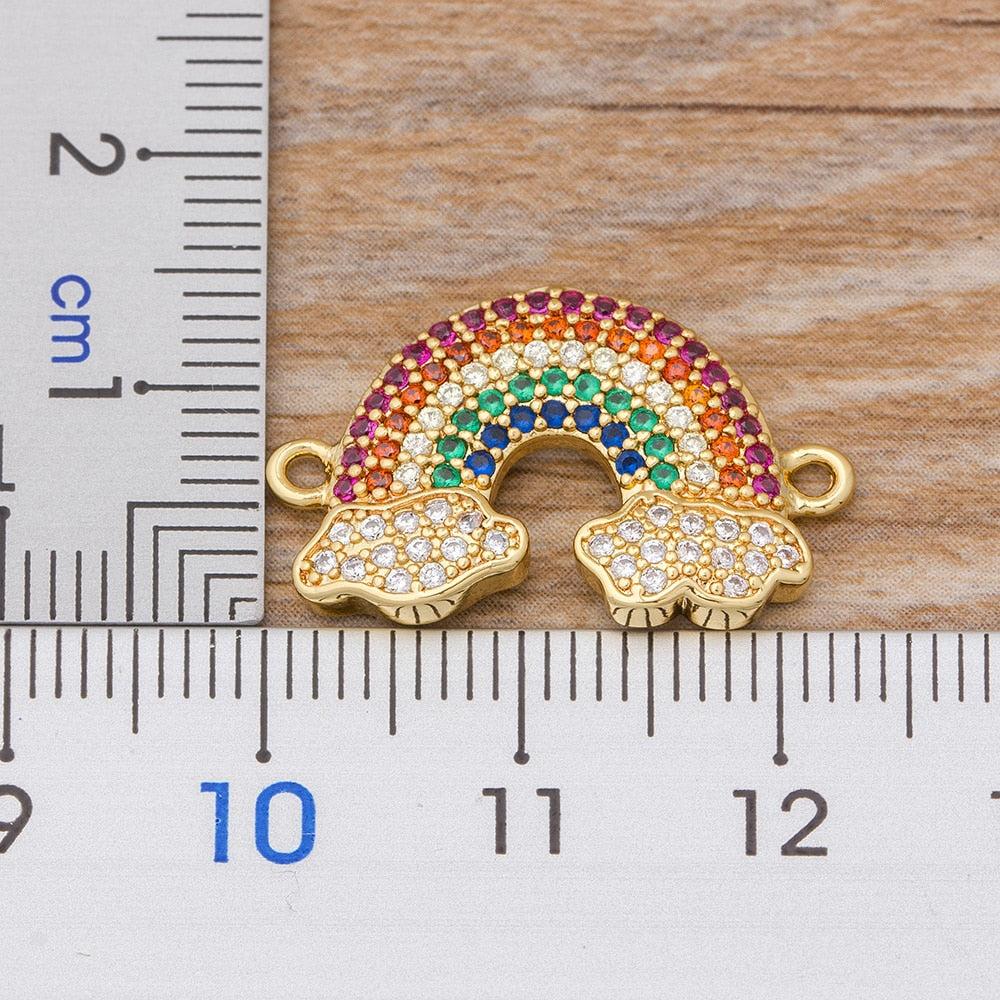 Fashion Rainbow Cloud Pendant Necklace For Kids Girls Charm Pendant Chain Necklace