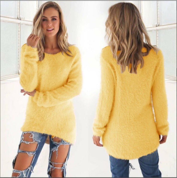 Super Soft And Comfortable Self-Cultivation Solid Color O Neck Pullover Women's Sweater