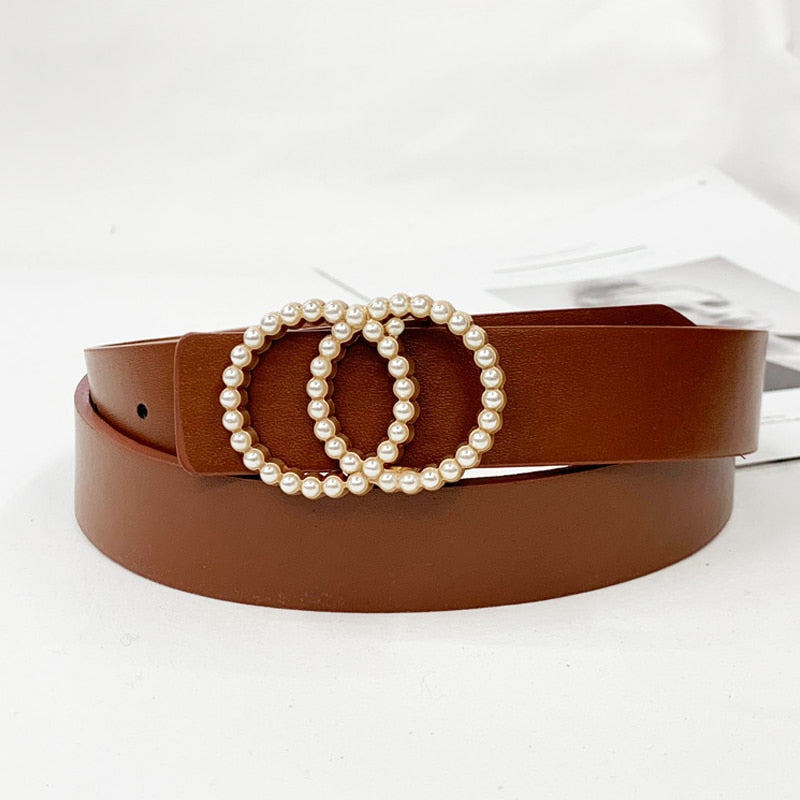 Double Inlaid Pearl Belts for Women